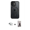 MARSİLYAN™- iPhone 11 Kılıf Yadigar Klasik Özel Seri - Siyah Bilvis Hayalet Cam Ekran Koruyucu + Pers Alüminyum Kamera Lens - YL