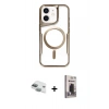 MARSİLYAN™- iPhone 11 Kılıf Yadigar Klasik Özel Seri - Siyah Bilvis Hayalet Cam Ekran Koruyucu + Pers Alüminyum Kamera Lens - YL