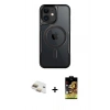 MARSİLYAN™- iPhone 11 Kılıf Yadigar Klasik Özel Seri - Siyah Buffer Cam Ekran Koruyucu + Gold Pers Alüminyum Kamera Lens
