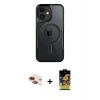 MARSİLYAN™- iPhone 11 Kılıf Yadigar Klasik Özel Seri - Siyah Buffer Cam Ekran Koruyucu + Pers Alüminyum Kamera Lens - KI