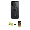 MARSİLYAN™- iPhone 11 Kılıf Yadigar Klasik Özel Seri - Siyah Buffer Cam Ekran Koruyucu + Rainbow Kamera Lens Koruma Cam - KI