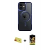 MARSİLYAN™- iPhone 11 Kılıf Yadigar Klasik Özel Seri - Siyah Buffer Cam Ekran Koruyucu + Rainbow Kamera Lens Koruma Cam - KI