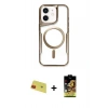 MARSİLYAN™- iPhone 11 Kılıf Yadigar Klasik Özel Seri - Siyah Buffer Cam Ekran Koruyucu + Rainbow Kamera Lens Koruma Cam - KI