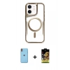 MARSİLYAN™- iPhone 11 Kılıf Yadigar Klasik Özel Seri - Siyah Buffer Cam Ekran Koruyucu + Neon Fosforlu Kamera Lens - TU