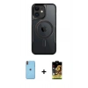 MARSİLYAN™- iPhone 11 Kılıf Yadigar Klasik Özel Seri - Siyah Buffer Cam Ekran Koruyucu + Neon Fosforlu Kamera Lens - TU