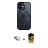 MARSİLYAN™- iPhone 11 Kılıf Yadigar Klasik Özel Seri - Siyah Buffer Cam Ekran Koruyucu + Pers Alüminyum Kamera Lens - LT
