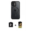 MARSİLYAN™- iPhone 11 Kılıf Yadigar Klasik Özel Seri - Siyah Buffer Cam Ekran Koruyucu + PVD Metal Kamera Lens - TU