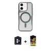 MARSİLYAN™- iPhone 11 Kılıf Yadigar Klasik Özel Seri - Siyah Buffer Cam Ekran Koruyucu + PVD Metal Kamera Lens - MI