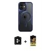 MARSİLYAN™- iPhone 11 Kılıf Yadigar Klasik Özel Seri - Siyah Buffer Cam Ekran Koruyucu + PVD Metal Kamera Lens - TU