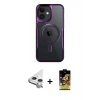 MARSİLYAN™- iPhone 11 Kılıf Yadigar Klasik Özel Seri - Siyah Buffer Cam Ekran Koruyucu + Raze Metal Kamera Lens - GS