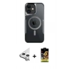 MARSİLYAN™- iPhone 11 Kılıf Yadigar Klasik Özel Seri - Siyah Buffer Cam Ekran Koruyucu + Raze Metal Kamera Lens - GS