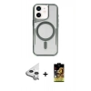 MARSİLYAN™- iPhone 11 Kılıf Yadigar Klasik Özel Seri - Siyah Buffer Cam Ekran Koruyucu + Raze Metal Kamera Lens - GS