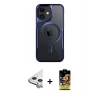 MARSİLYAN™- iPhone 11 Kılıf Yadigar Klasik Özel Seri - Siyah Buffer Cam Ekran Koruyucu + Raze Metal Kamera Lens - GS