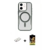 MARSİLYAN™- iPhone 11 Kılıf Yadigar Klasik Özel Seri - Siyah Buffer Cam Ekran Koruyucu + Renkli Kamera Lens Koruma Cam - PE