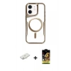 MARSİLYAN™- iPhone 11 Kılıf Yadigar Klasik Özel Seri - Siyah Buffer Cam Ekran Koruyucu + Renkli Kamera Lens Koruma Cam - SI