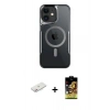 MARSİLYAN™- iPhone 11 Kılıf Yadigar Klasik Özel Seri - Siyah Buffer Cam Ekran Koruyucu + Renkli Kamera Lens Koruma Cam - PE