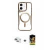 MARSİLYAN™- iPhone 11 Kılıf Yadigar Klasik Özel Seri - Siyah Buffer Cam Ekran Koruyucu + Yeşil Pers Alüminyum Kamera Lens