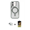 MARSİLYAN™- iPhone 11 Kılıf Yadigar Klasik Özel Seri - Siyah Buffer Cam Ekran Koruyucu + Yeşil Pers Alüminyum Kamera Lens
