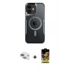 MARSİLYAN™- iPhone 11 Kılıf Yadigar Klasik Özel Seri - Siyah Buffer Cam Ekran Koruyucu + Yeşil Pers Alüminyum Kamera Lens