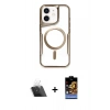 MARSİLYAN™- iPhone 11 Kılıf Yadigar Klasik Özel Seri - Siyah Buffer Hayalet Cam Ekran Koruyucu + Kamera Lens Koruma Cam - SF