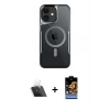 MARSİLYAN™- iPhone 11 Kılıf Yadigar Klasik Özel Seri - Siyah Buffer Hayalet Cam Ekran Koruyucu + Kamera Lens Koruma Cam - SF