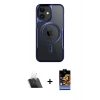 MARSİLYAN™- iPhone 11 Kılıf Yadigar Klasik Özel Seri - Siyah Buffer Hayalet Cam Ekran Koruyucu + Kamera Lens Koruma Cam - SF