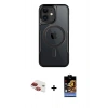 MARSİLYAN™- iPhone 11 Kılıf Yadigar Klasik Özel Seri - Siyah Buffer Hayalet Cam Ekran Koruyucu + Pers Alüminyum Kamera Lens - KI
