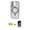 MARSİLYAN™- iPhone 11 Kılıf Yadigar Klasik Özel Seri - Siyah Buffer Hayalet Cam Ekran Koruyucu + Rainbow Kamera Lens Koruma Cam - KI