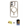 MARSİLYAN™- iPhone 11 Kılıf Yadigar Klasik Özel Seri - Siyah Buffer Hayalet Cam Ekran Koruyucu + Rainbow Kamera Lens Koruma Cam - KI