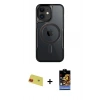 MARSİLYAN™- iPhone 11 Kılıf Yadigar Klasik Özel Seri - Siyah Buffer Hayalet Cam Ekran Koruyucu + Rainbow Kamera Lens Koruma Cam - KI