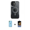 MARSİLYAN™- iPhone 11 Kılıf Yadigar Klasik Özel Seri - Siyah Buffer Hayalet Cam Ekran Koruyucu + Neon Fosforlu Kamera Lens - YL