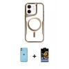 MARSİLYAN™- iPhone 11 Kılıf Yadigar Klasik Özel Seri - Siyah Buffer Hayalet Cam Ekran Koruyucu + Neon Fosforlu Kamera Lens - YL