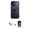 MARSİLYAN™- iPhone 11 Kılıf Yadigar Klasik Özel Seri - Siyah Buffer Hayalet Cam Ekran Koruyucu + Pers Alüminyum Kamera Lens - GI