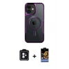 MARSİLYAN™- iPhone 11 Kılıf Yadigar Klasik Özel Seri - Siyah Buffer Hayalet Cam Ekran Koruyucu + PVD Metal Kamera Lens - MI