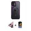 MARSİLYAN™- iPhone 11 Kılıf Yadigar Klasik Özel Seri - Siyah Buffer Hayalet Cam Ekran Koruyucu + Raze Metal Kamera Lens - SH