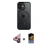 MARSİLYAN™- iPhone 11 Kılıf Yadigar Klasik Özel Seri - Siyah Buffer Hayalet Cam Ekran Koruyucu + Raze Metal Kamera Lens - SH