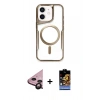 MARSİLYAN™- iPhone 11 Kılıf Yadigar Klasik Özel Seri - Siyah Buffer Hayalet Cam Ekran Koruyucu + Raze Metal Kamera Lens - SH