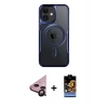 MARSİLYAN™- iPhone 11 Kılıf Yadigar Klasik Özel Seri - Siyah Buffer Hayalet Cam Ekran Koruyucu + Raze Metal Kamera Lens - SH