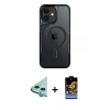 MARSİLYAN™- iPhone 11 Kılıf Yadigar Klasik Özel Seri - Siyah Buffer Hayalet Cam Ekran Koruyucu + Raze Metal Kamera Lens - MI
