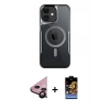 MARSİLYAN™- iPhone 11 Kılıf Yadigar Klasik Özel Seri - Siyah Buffer Hayalet Cam Ekran Koruyucu + Raze Metal Kamera Lens - SH