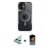 MARSİLYAN™- iPhone 11 Kılıf Yadigar Klasik Özel Seri - Siyah Buffer Hayalet Cam Ekran Koruyucu + Raze Metal Kamera Lens - MI