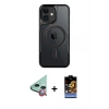 MARSİLYAN™- iPhone 11 Kılıf Yadigar Klasik Özel Seri - Siyah Buffer Hayalet Cam Ekran Koruyucu + Raze Metal Kamera Lens - KI