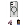 MARSİLYAN™- iPhone 11 Kılıf Yadigar Klasik Özel Seri - Siyah Buffer Hayalet Cam Ekran Koruyucu + Raze Metal Kamera Lens - SH