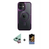 MARSİLYAN™- iPhone 11 Kılıf Yadigar Klasik Özel Seri - Siyah Buffer Hayalet Cam Ekran Koruyucu + Raze Metal Kamera Lens - KI