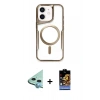 MARSİLYAN™- iPhone 11 Kılıf Yadigar Klasik Özel Seri - Siyah Buffer Hayalet Cam Ekran Koruyucu + Raze Metal Kamera Lens - MI