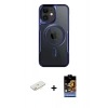 MARSİLYAN™- iPhone 11 Kılıf Yadigar Klasik Özel Seri - Siyah Buffer Hayalet Cam Ekran Koruyucu + Renkli Kamera Lens Koruma Cam - SI