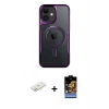MARSİLYAN™- iPhone 11 Kılıf Yadigar Klasik Özel Seri - Siyah Buffer Hayalet Cam Ekran Koruyucu + Renkli Kamera Lens Koruma Cam - SI