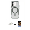 MARSİLYAN™- iPhone 11 Kılıf Yadigar Klasik Özel Seri - Siyah Buffer Hayalet Cam Ekran Koruyucu + Renkli Kamera Lens Koruma Cam - SI