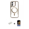 MARSİLYAN™- iPhone 11 Kılıf Yadigar Klasik Özel Seri - Siyah Buffer Hayalet Cam Ekran Koruyucu + Renkli Kamera Lens Koruma Cam - SI