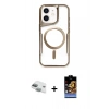 MARSİLYAN™- iPhone 11 Kılıf Yadigar Klasik Özel Seri - Siyah Buffer Hayalet Cam Ekran Koruyucu + Pers Alüminyum Kamera Lens - YL